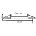 Immagine di FARETTO A INCASSO - 20° - FORO 170*90 - DIM 100*190 - IP20 - 2XGU10 - ARET BIANCO/NERO 