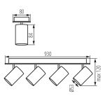 Immagine di FARETTI DIREZIONALI DA SOFFITTO E PARETE - EVALO 4XGU10 - NERO