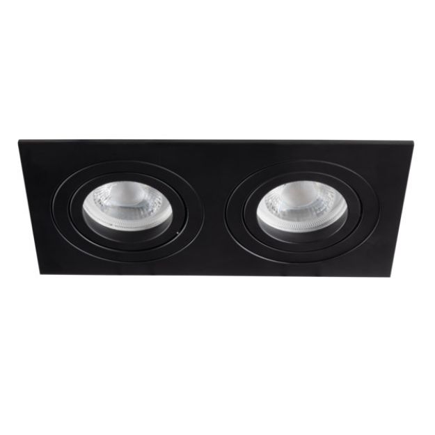 Immagine di MULTIFARETTO A INCASSO - 2XGU10  - 30° - FORO 155*80 - DIM  170*90 - SEIDY NERO