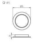 Immagine di FARETTO/PANNELLO ROTONDO TAVO LED A INCASSO - 5W - NW - IP44/20 - FORO 75 - 120° 