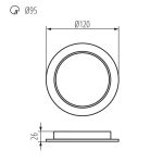 Immagine di FARETTO/PANNELLO ROTONDO TAVO ROTONDO LED A INCASSO - 9W - NW - IP44/20 - FORO 95 - 120° 