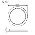 Immagine di FARETTO/PANNELLO ROTONDO TAVO LED A INCASSO - 24W - NW - IP44/20 - FORO 195 - 120° 