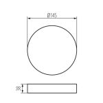 Immagine di FARETTO/PANNELLO ROTONDO TAVO LED A INCASSO - 12W - NW - IP44/20 - FORO 125 - 120°  - POSSIBILITA' DI MONTAGGIO A INCASSO E A SOFFITTO 