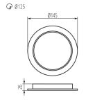 Immagine di FARETTO/PANNELLO ROTONDO TAVO LED A INCASSO - 12W - NW - IP44/20 - FORO 125 - 120°  - POSSIBILITA' DI MONTAGGIO A INCASSO E A SOFFITTO 