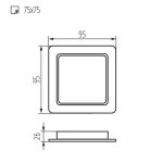 Immagine di FARETTO/PANNELLO QUADRATO TAVO LED A INCASSO - 5W - NW - IP44/20 - FORO 75*75 - 120° 