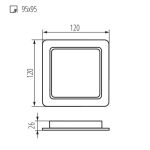 Immagine di FARETTO/PANNELLO QUADRATO TAVO LED A INCASSO - 9W - NW - IP44/20 - FORO 95*95 - 120° 