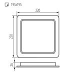 Immagine di FARETTO/PANNELLO QUADRATO TAVO LED A INCASSO - 24W - NW - IP44/20 - FORO  195*195 - 120°  