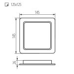 Immagine di FARETTO/PANNELLO QUADRATO TAVO LED A INCASSO - 12W - NW - IP44/20 - FORO 125*125 - 120°  - POSSIBILITA' DI MONTAGGIO A INCASSO E A SOFFITTO 