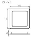 Immagine di FARETTO/PANNELLO QUADRATO TAVO LED A INCASSO - 18W - NW - IP44/20 - FORO 195*195 - 120°  - POSSIBILITA' DI MONTAGGIO A INCASSO E A SOFFITTO