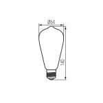 Immagine di LAMPADINA DECOR A FILAMENTO ST64 A - E27 - 4W - 320° - CAPACITA' LUMINOSA 20W - 1800K 