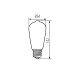 Immagine di LAMPADINA DECOR A FILAMENTO ST64  - E27 - 7W - 320° - CAPACITA' LUMINOSA 55W - 2700K 