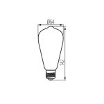 Immagine di LAMPADINA DECOR A FILAMENTO XLED SW  - E27 - 4W - 320° - CAPACITA' LUMINOSA 25W - 1800K