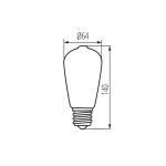 Immagine di LAMPADINA DECOR A FILAMENTO XLED ST64  - E27 - 7W - 320° - CAPACITA' LUMINOSA 60W - 2700K