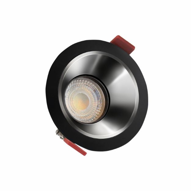 Immagine di Faretto a incasso FIALE COMFORT GU10 - NERO/ARGENTO - FORO MONTAGGIO 75  