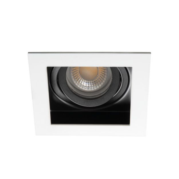 Immagine di ARET FARETTO A INCASSO - BIANCO/NERO - FORO 90X90 - DIM 100*100 - 1XGU10