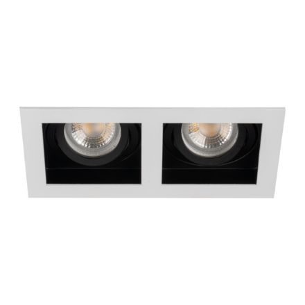 Immagine di ARET FARETTO A INCASSO - BIANCO/NERO - FORO 90X170 - DIM 100*185 - 2XGU10 