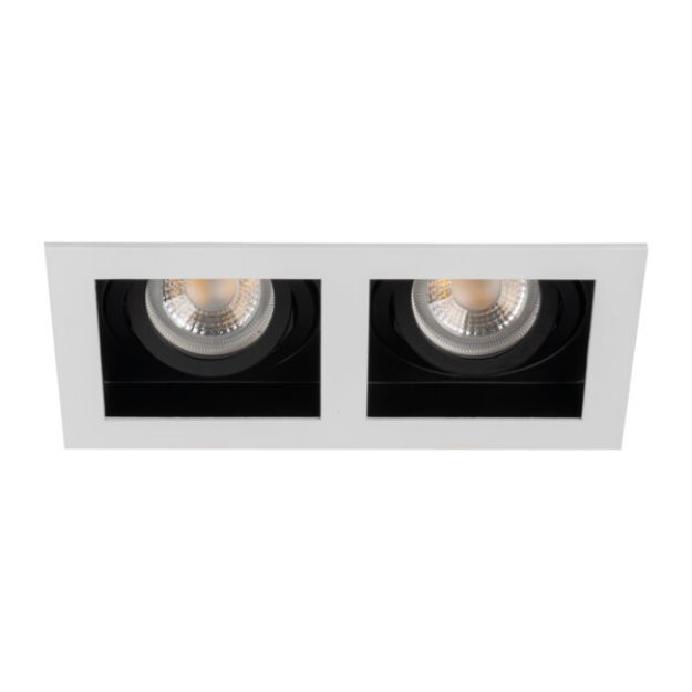 Immagine di ARET FARETTO A INCASSO - BIANCO/NERO - FORO 90X170 - DIM 100*185 - 2XGU10 