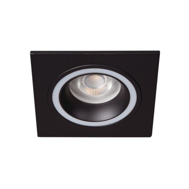 Immagine di FELINE DSL QUADRATO - FARETTO A INCASSO FISSO - NERO - DIM 92X92 - FORO 77 MM
