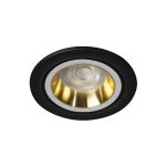 Immagine di FELINE DSO CIRCOLARE - FARETTO A INCASSO FISSO - NERO/ORO - DIM 90 - FORO 77 MM 