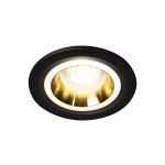 Immagine di FELINE DSO CIRCOLARE - FARETTO A INCASSO FISSO - NERO/ORO - DIM 90 - FORO 77 MM 