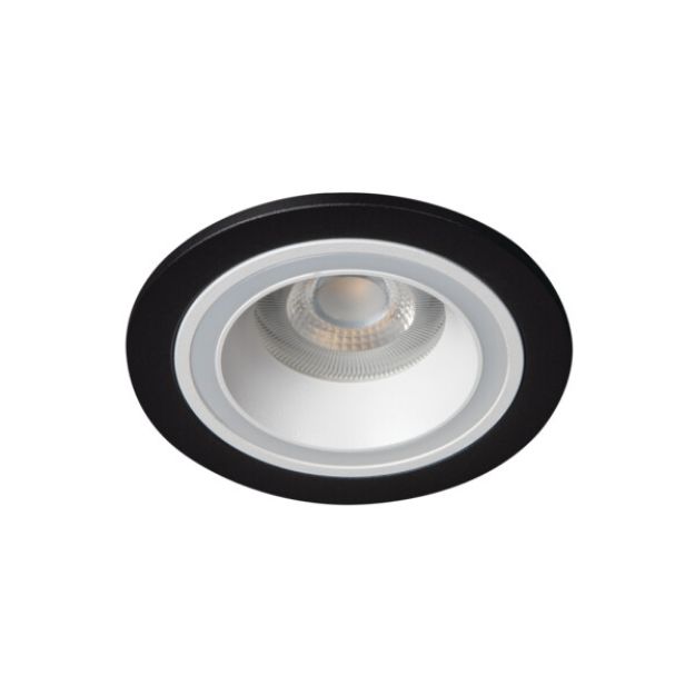 Immagine di FELINE DSO CIRCOLARE - FARETTO A INCASSO FISSO - NERO/BIANCO - DIM 90 - FORO 77 MM 