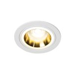 Immagine di FELINE DSO CIRCOLARE - FARETTO A INCASSO FISSO - BIANCO/ORO - DIM 90 - FORO 77 MM 