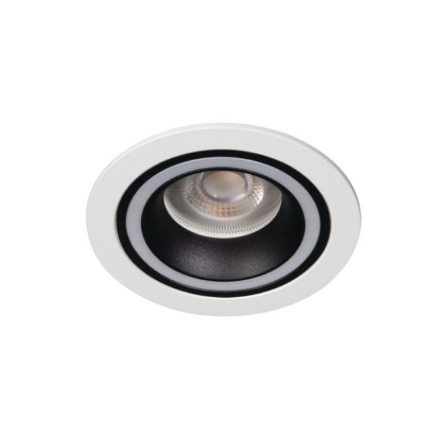 Immagine di FELINE DSO CIRCOLARE - FARETTO A INCASSO FISSO - BIANCO/NERO - DIM 90 - FORO 77 MM 