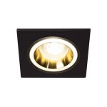 Immagine di FELINE DSL QUADRATO - FARETTO A INCASSO FISSO - NERO/ORO - DIM 92X92 - FORO 77 MM
