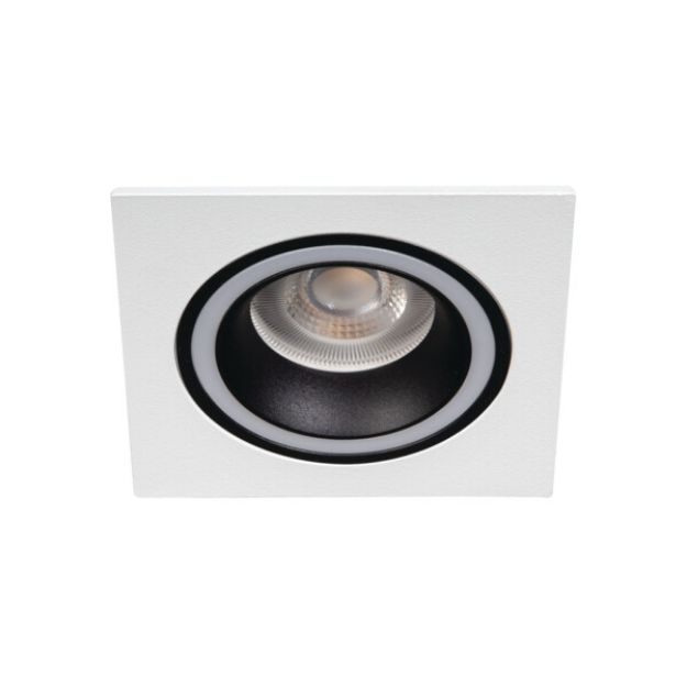 Immagine di FELINE DSL QUADRATO - FARETTO A INCASSO FISSO - BIANCO/NERO - DIM 92X92 - FORO 77 MM  