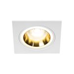 Immagine di FELINE DSL QUADRATO - FARETTO A INCASSO FISSO - BIANCO/ORO - DIM 92X92 - FORO 77 MM  