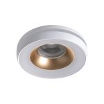 Immagine di ELICEO CIRCOLARE - FARETTO A INCASSO FISSO - BIANCO ORO - DIM 96*25 - FORO 68 MM 