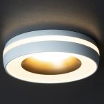 Immagine di ELICEO CIRCOLARE - FARETTO A INCASSO FISSO - BIANCO ORO - DIM 96*25 - FORO 68 MM 