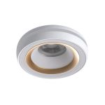 Immagine di ELICEO CIRCOLARE - FARETTO A INCASSO FISSO - BIANCO ORO 2 - DIM 96*25 - FORO 68 MM