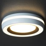 Immagine di ELICEO CIRCOLARE - FARETTO A INCASSO FISSO - BIANCO ORO 2 - DIM 96*25 - FORO 68 MM
