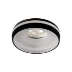 Immagine di ELICEO CIRCOLARE - FARETTO A INCASSO FISSO - NERO/BIANCO  - DIM 96*25 - FORO 68 MM 