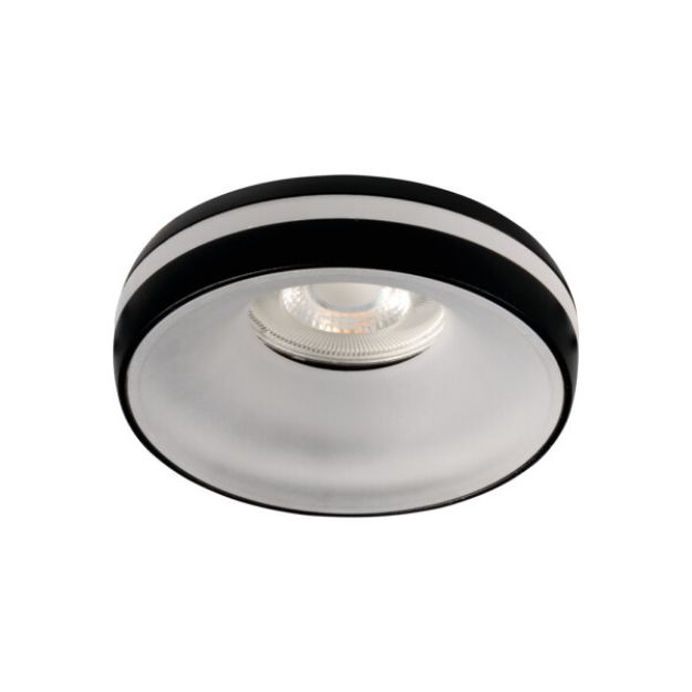 Immagine di ELICEO CIRCOLARE - FARETTO A INCASSO FISSO - NERO/BIANCO  - DIM 96*25 - FORO 68 MM 