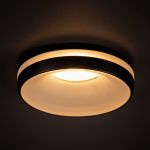 Immagine di ELICEO CIRCOLARE - FARETTO A INCASSO FISSO - NERO/BIANCO  - DIM 96*25 - FORO 68 MM 