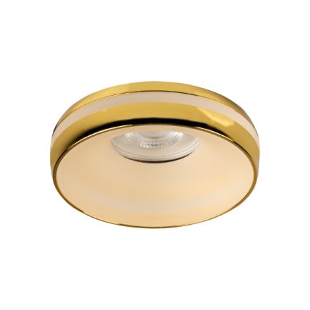 Immagine di ELICEO CIRCOLARE - FARETTO A INCASSO FISSO - ORO  - DIM 96*25 - FORO 68 MM  