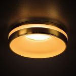 Immagine di ELICEO CIRCOLARE - FARETTO A INCASSO FISSO - ORO  - DIM 96*25 - FORO 68 MM  