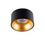 Immagine di MINI RITI CIRCOLARE - FARETTO A INCASSO FISSO - NERO/ORO - IP20 -  DIM 85 - FORO  Ø68-71 