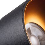 Immagine di MINI RITI CIRCOLARE - FARETTO A INCASSO FISSO - NERO/ORO - IP20 -  DIM 85 - FORO  Ø68-71 