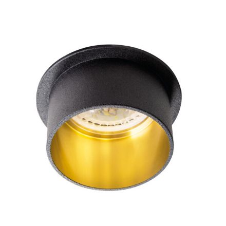 Immagine di SPAG CIRCOLARE - FARETTO A INCASSO FISSO - NERO/ORO - DIM 68 - FORO Ø61-62