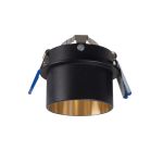 Immagine di SPAG CIRCOLARE - FARETTO A INCASSO FISSO - NERO/ORO - DIM 68 - FORO Ø61-62
