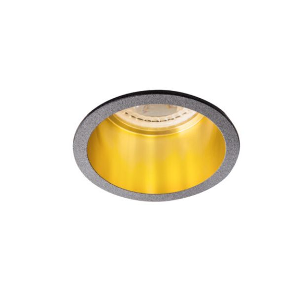 Immagine di SPAG CIRCOLARE D - FARETTO A INCASSO FISSO - NERO/ORO - DIM 68 - FORO Ø61-62