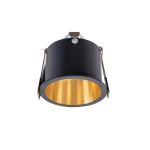 Immagine di SPAG CIRCOLARE D - FARETTO A INCASSO FISSO - NERO/ORO - DIM 68 - FORO Ø61-62