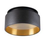 Immagine di GOVIK CIRCOLARE - FARETTO A INCASSO FISSO - NERO/ORO - IP20 - DIM 80 - FORO 67 MM
