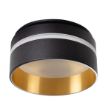 Immagine di GOVIK CIRCOLARE DOPPIO ANELLO - FARETTO A INCASSO FISSO - NERO/ORO - IP20 - DIM 80 - FORO 67 MM 