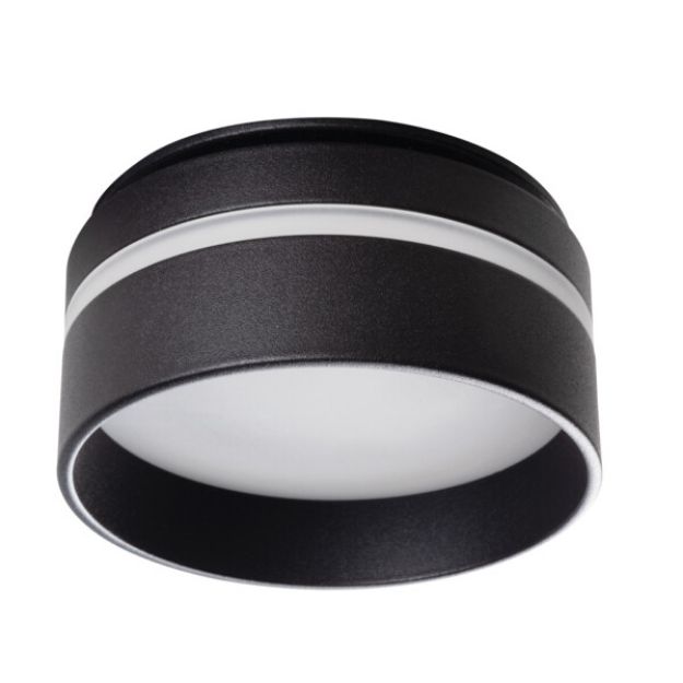 Immagine di GOVIK CIRCOLARE DOPPIO ANELLO  - FARETTO A INCASSO FISSO - NERO - IP20 - DIM 80 - FORO 67 MM