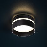Immagine di GOVIK CIRCOLARE DOPPIO ANELLO  - FARETTO A INCASSO FISSO - NERO - IP20 - DIM 80 - FORO 67 MM