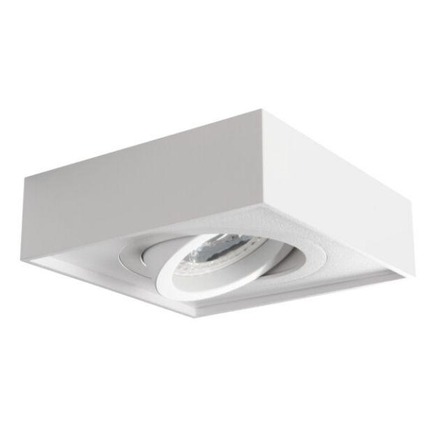 Immagine di MINI GORD QUADRATI - FARETTO A INCASSO ORIENTABILE - 30° - BIANCO - IP20 - DIM 98*98 - FORO 85 MM  